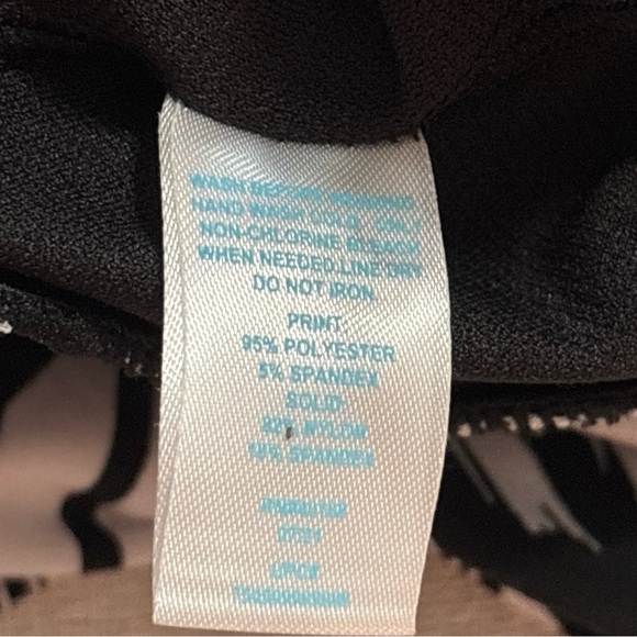 Bal Harbour Swimdress Black/White Tummy Control Bow Front Hip Minimizer Women 16 - Picture 12 of 12